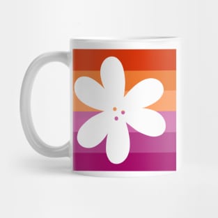 Flower Outline - discreet lesbian pride flag Mug
